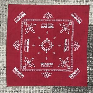Vintage 80s Winston Rodeo Series Red Bandana Scarf‎ Western Cowboy